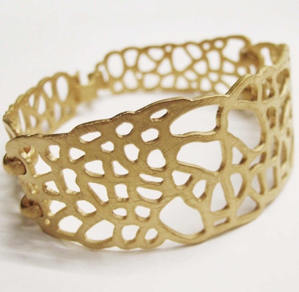 Vintage Rare Margo 24K Gold Plated Joidart Golden Cuff Bracelet